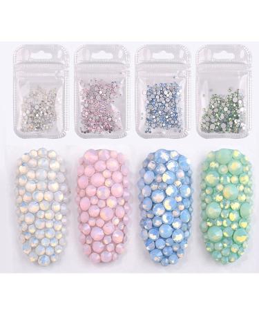 4 Pack Sparkly Crystal Opal Rhinestones for Nails - 3D Nail Art Kit with Diamond Rhinestones - Nail Decoration Charms for DIY Crafts - Buy Online on GoSupps.com