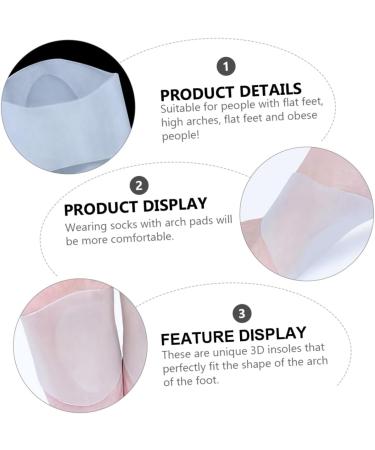 2 Pairs of Silicone Arch Support Insoles - Height Increasing Plantar Support for Men & Women | Comfort Heel Pads - Buy Online on GoSupps.com