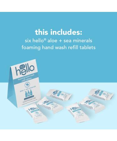 Hello Foaming Hand Soap Tablets with Aloe & Sea Minerals Fragrance - Plant Based Ingredients, No Harsh Preservatives - 6 Pack (0.31 oz Each) - Aloe Vera - 6 Count - Buy Online on GoSupps.com
