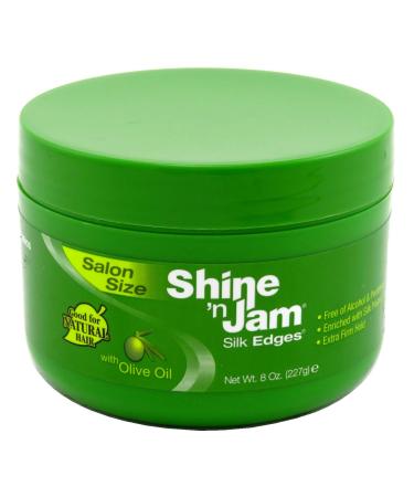 Shine-N-Jam Silk Edges With Olive Oil 8 Ounce Jar 8 Ounce (Pack of 1)