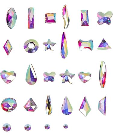 3320Pcs AB Nail Art Rhinestones Crystal Set - 24 Types of 320 Diamonds + 3000 Round Beads Crystals - DIY Crafts Kit with Tweezers Pen - Buy Online on GoSupps.com