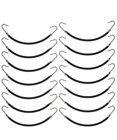 Miayon 24 Pieces Ponytails Hooks Elastic Band Hair Clips Rubber Bands Holder Hair Styling for Women Girls Black
