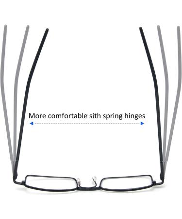 REAVEE 3 Pack Slim Pen Reading Glasses for Men & Women - Stylish Spring Hinged Readers with Portable Clip Case - Black Brown & Blue 2.5x - Buy Online on GoSupps.com