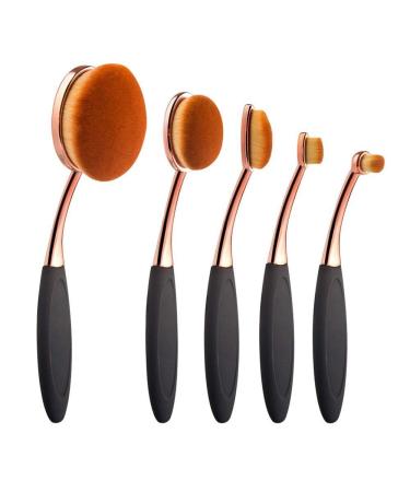 Yoseng Oval Foundation Brush Set - 5 Pcs Toothbrush Makeup Brushes for Fast, Flawless Application of Liquid, Cream, and Powder Foundation - Style A - Buy Online on GoSupps.com