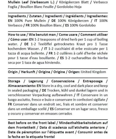 Health Embassy Mullein Leaf Tea | Mol ne Feuille Tisane | Verbascum L| Loose Herbal Tea (50g) - Buy Online on GoSupps.com