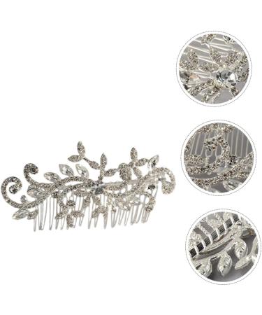 Housoutil Rhinestone Hair Combs Wedding Hair Comb Hair Comb Clips Hair Side Comb Bridal Hair Comb Hair Combs for Wedding Decor Tiara Rhinestones Bride Accessories Zinc Alloy White - Buy Online on GoSupps.com