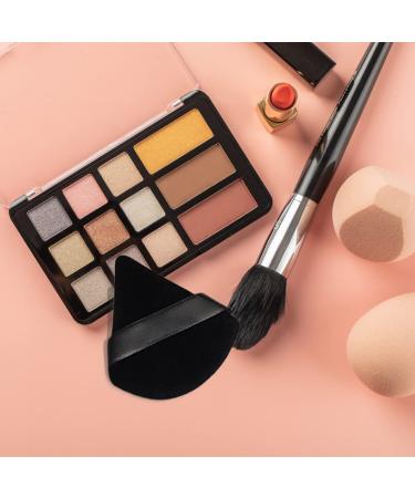 2 Pcs Black Cotton Triangle Powder Puff Set for Makeup - Velour Cosmetic Foundation Beauty Tools - Buy Online on GoSupps.com