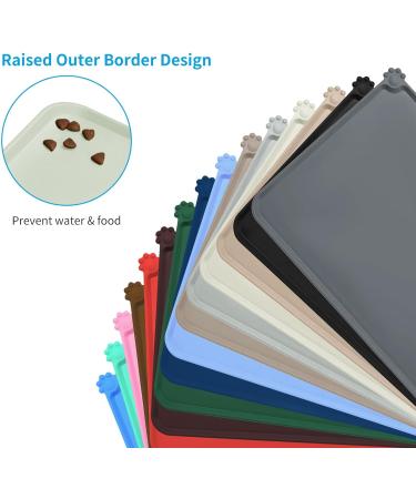 Buy AUDWUD Silicone Waterproof Pet Feeding Mat - Anti-Slip Dog & Cat Bowl Mat 53x38 cm - Beige - Buy Online on GoSupps.com