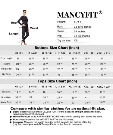 Mancyfit Women's Thermal Underwear Long Johns Set - Fleece Lined, Ultra Soft - Black (Small) - Buy Online on GoSupps.com