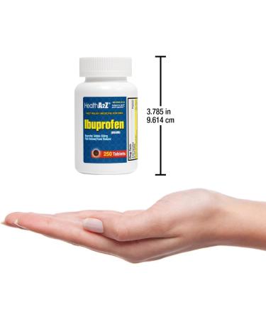 HealthA2Z Ibuprofen 200mg | Pain Relief | Body Aches | Headache | Arthritis | Cramps | Back Pain | Fever Reducer (250 Count) (Pack of 2) - Buy Online on GoSupps.com