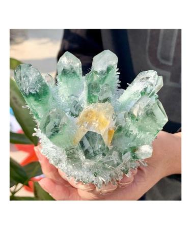 Natural Crystal Rough 500-600g Phantom-Crystal Green Ghost Tibetan Quartz Crystal Cluster Geode