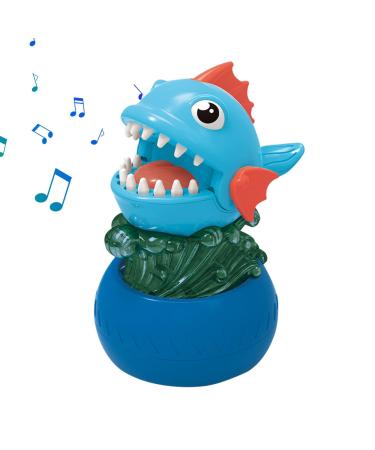 DJOWYH Piranha bite finger toys marine animal teeth new game classic chewing hand finger toys for children and adults dinosaur blue