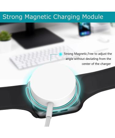 2Pack 6.6ft Apple Watch Charger | Fast Wireless Magnetic Charging Cable for Apple Watch Series 8/7/6/5/4/3/2/1/SE - White - Buy Online on GoSupps.com