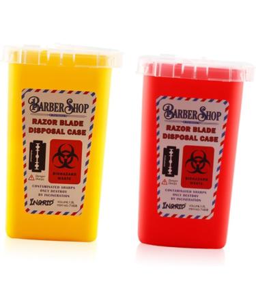 FRCOLOR Mini Waste Bucket - 2 Pack Razor Blade Disposal Container for Hairdressers Travel and Needle Filling - Compact & Safe Waste Management - Buy Online on GoSupps.com