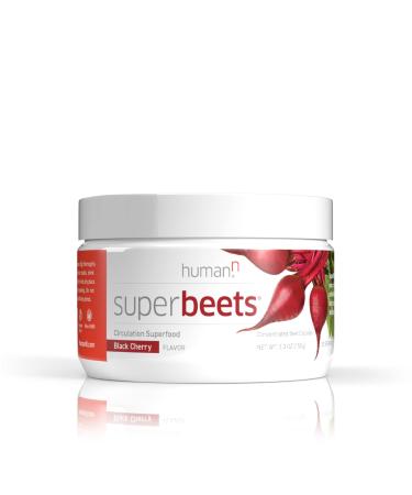 HumanN SuperBeets Black Cherry - Beet Root Powder - Nitric Oxide Boost for Blood Pressure, Circulation & Heart Health Support - Non-GMO Superfood Supplement - Natural Black Cherry Flavor, 30 Servings