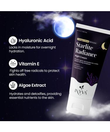 Starlite Radiance Night Cream - Intensive Hydration with Hyaluronic Acid & Vitamin E | Anti-Aging Moisturizer for All Skin Types - 3.38 Oz - Buy Online on GoSupps.com