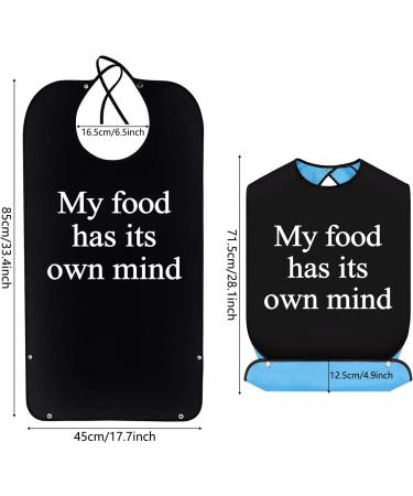 ZSTNPP Washable Funny Adult Bibs for Men Women with Crumb Catcher - Waterproof Clothing Protector for Elderly - Reusable (My Food Has Its Own Mind) - Buy Online on GoSupps.com