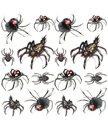 Oottati Small Cute Temporary Tattoo Spider 3D Halloween (Set of 2)