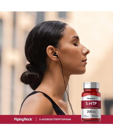 Piping Rock 5HTP 200mg Capsules - 90 Count | Non-GMO Gluten Free Hydroxytryptophan Supplement for Mood & Sleep Support - Buy Online on GoSupps.com