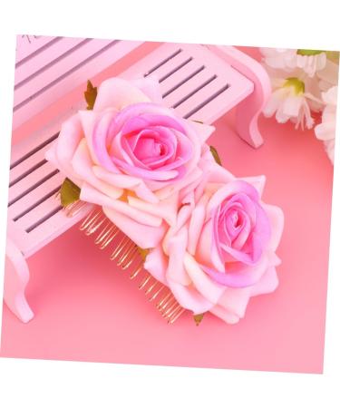 Ipetboom 1pc Red Hair Accessories Hair Comb Pin Hair Accessories Bridal Headpiece Girl Hair Accessory Metal Hair Comb Macrame Garland Bride Pink Roses Wreath - Buy Online on GoSupps.com