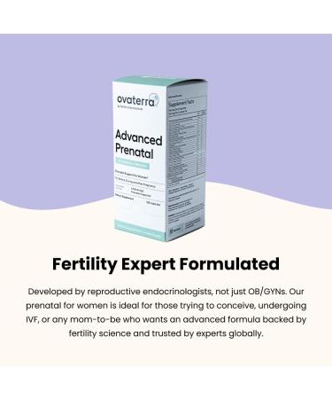 Ovaterra Advanced Prenatal Vitamins for Women with 550mg Choline Methylfolate Chelated Iron & 24 Nutrients 168 Capsules - 28 Day Supply - Buy Online on GoSupps.com