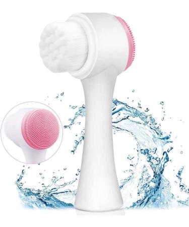 USB Manual Facial Cleansing Brush 2-in-1 Skin Care face Brush Silicone Facial Scrubber Manual Dual Face Wash Brush for Deep Pore Exfoliation Massaging (Blue/Pink)-Pink Blue pink - Buy Online on GoSupps.com