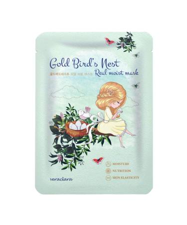 Veraclara Real Moist Facial Mask (16 Pack) Korean Skincare | Lighten Moisturize Firming Skin | Diminish Dark Spot & Circles | Gold Bird's Nest