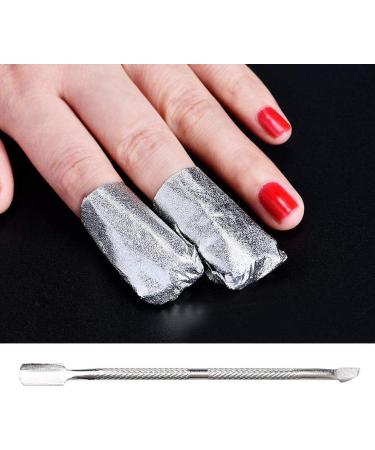 200 Pcs Foil Nail Wraps Remover + Cuticle Pusher | Nail Art Soak Off Gel & Acrylic Polish Removal Kit - Buy Online on GoSupps.com
