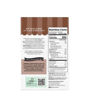 Bakery On Main Gluten-Free Instant Oatmeal - Vegan Maple Multigrain Muffin (6 Pack) | Non-GMO - Buy Online on GoSupps.com