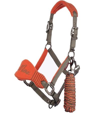 LeMieux Vogue Fleece Headcollar & Leadrope Halter - Cob Burgundy/Navy | International Shipping - Buy Online on GoSupps.com
