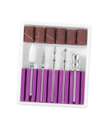 POPETPOP 1 Set Nail Drill Tool Kit Nail Gel Nail Bits Natural Nails Nail Drill Bits Faux Nails Nail Tools Pedicure Tools Electric Manicure Nail File Beginner Purple Ceramics Grinding Head 4.50X0.30X0.30CM Purple