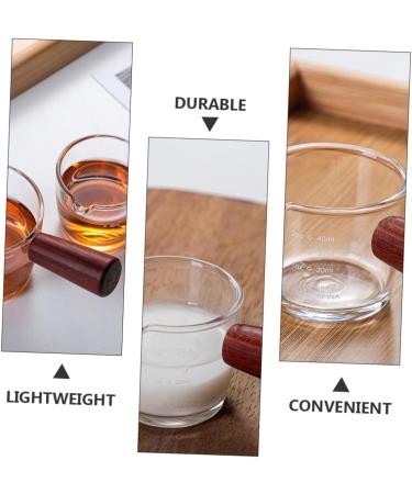 HOMSFOU 3 Pcs Milk Cup Espresso Shot Glass Creamer Mug Clear Cups Milk Creamer Jug Liquid Measuring Cups Turkish Coffee Glass Measuring Cups for Mini Heater Turkey Wood High Borosilicate 8.5X4.5X4.2CMx3pcs As Shownx3pcs - Buy Online on GoSupps.com