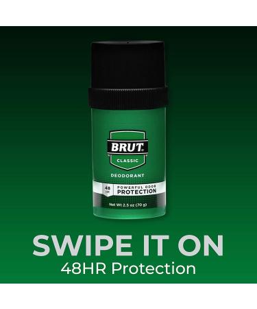 Brut Classic Round Deodorant Stick 2.5oz (2 Pack) - Long-Lasting Protection - Buy Online on GoSupps.com