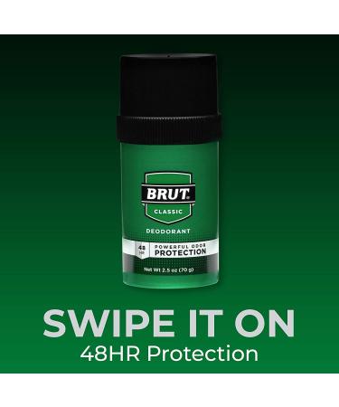 Brut Deodorant 2.25oz Round Solid Classic (66ml) 6-Pack - Buy Online on GoSupps.com