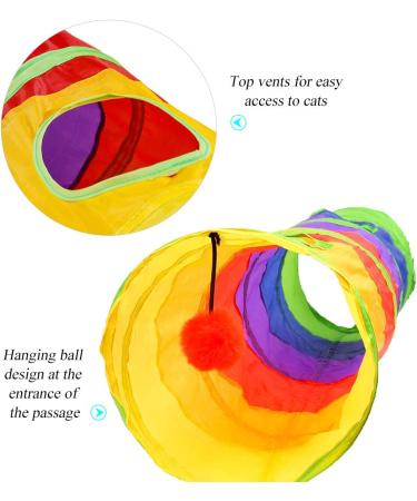 Andiker Cat Tunnel: Collapsible Pet Tube Toy for Indoor/Outdoor Fun - 2 Hole Design with Fun Ball - 25 * 120cm - Buy Online on GoSupps.com