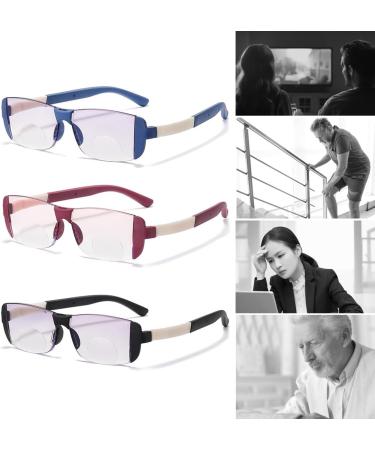 2 Pack Stylish Rimless Reading Glasses Flexible TR 90 Blue Light Blocking Computer Readers Multifocus Glasses(Couleur:Noir Grandeur:1.0x) - Buy Online on GoSupps.com