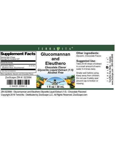 Shop Terravita Glucomannan & Eleuthero Glycerite Liquid Extract - Chocolate Flavored (1 oz) for International Shipping - Buy Online on GoSupps.com