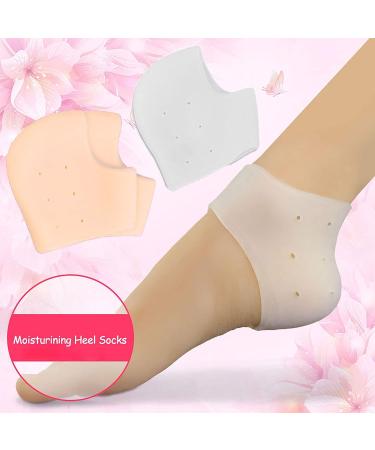 Silicone Heel Protectors 2 Pairs - Moisturizing Heel Socks for Pain Relief & Cracked Heels - Buy Online on GoSupps.com
