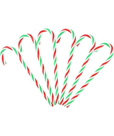 Christmas Small Cane Acrylic Red and White Cane Santa's Plastic Candy Cane 1 Pack of 6 Red White Green - Buy Online on GoSupps.com
