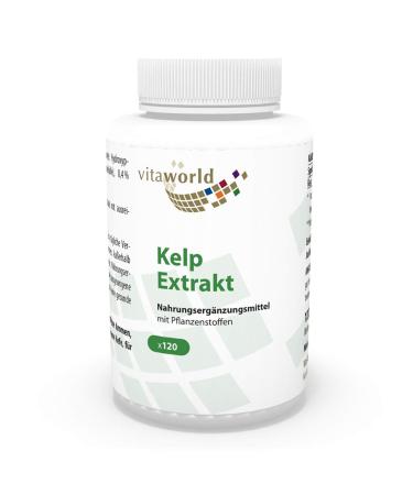 Vita World Pack of 3 Kelp Extract 500mg 3 x 120 Capsules Made in Germany