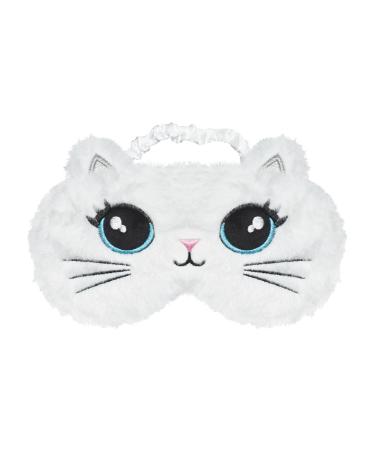 Eye Mask for Sleeping Ynaize Cute Cartoon White Cat Eye Masks Funny 3D Animal Blackout Novelty Sleep Eye Cover for Girls Boys Women Men Night Nap Travel (White Cat)
