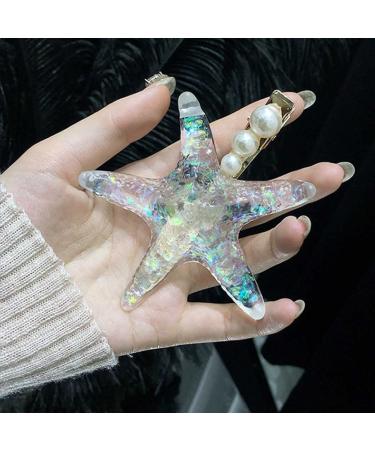 Bartosi White Starfish Hairpins - Pack of 2 Beach Hair Barrettes for Women | Decorative Hair Clips & Fashionable Accessories for Girls - Buy Online on GoSupps.com