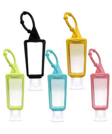 5 Pack Keychain Empty Squeeze Bottle With Holder,Travel Size 1 oz Leakproof Squeeze Bottles for kids and adult party favor (5Pack)