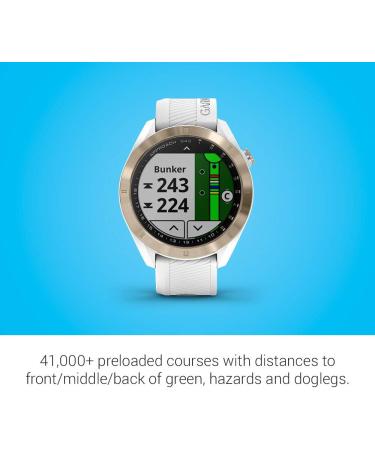 Garmin Approach S40 GPS Golf Smartwatch | Stylish & Lightweight Design | Touchscreen Display | White/Light Gold - Buy Online on GoSupps.com
