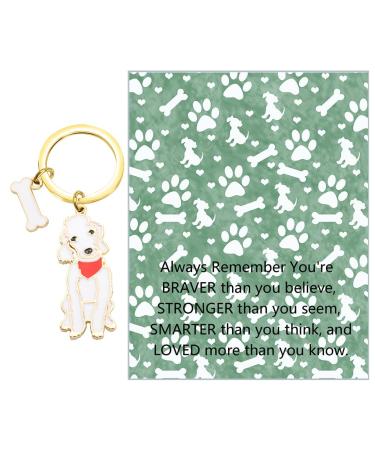 Ensianth Dog Keychain Gifts for Dog Lovers Puppy Keychain Dog Paw Print Keychain Gifts for Dog Owners Mom Dad Puppy Dog Keyring Bedlington Terrier
