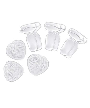 Forefoot Heel Pads Silicone Transparent Thickened Shock Absorption Slip Wear Resistant Waterproof Forefoot Heel Cushion