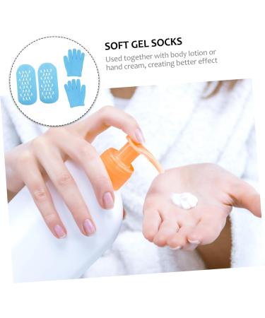 POPETPOP Hydrating Gloves Dry feet Gel Socks Cracked feet Gel Socks Moisturizing Toe Socks Toeless Gel Socks Cracked Heels Gel Socks Gel Heel Sleeves Miss Silicone Socks moisturize - Buy Online on GoSupps.com