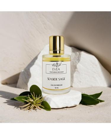 EVEA Eau de Parfum - Seaside Sage - Inspired by J. Malone' Wood Sage' & Sea Salt - Luxury Vegan Paraben-Free Women's & Men's Cologne - 50ml Spray | 1.7 fl. oz - Buy Online on GoSupps.com
