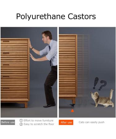 Threaded Shaft Swivel Castors Ball Castors Set of 2 Castors 1 Swivel Castor 1 Locking Castor No Trace on Floor Silent Swivel Castor for Cart Furniture Workbench Black Castors(2") - Buy Online on GoSupps.com