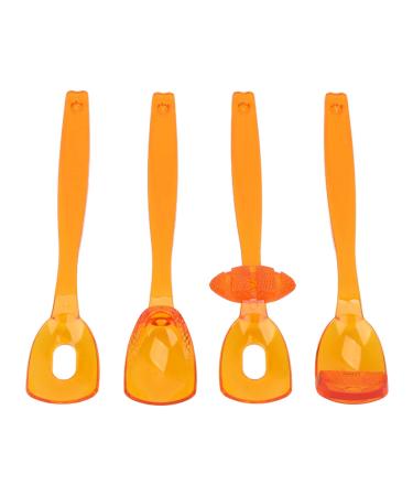 4 pieces of lip tongues muscle trainer relaxation mouth muscle rehabilitation training device for oral movement disorders swallowing problems language disorders (large orange)